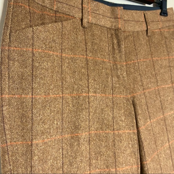 Express Design Studio Editor Windowpane Herringbone Wool Blend Pants - Picture 2 of 10